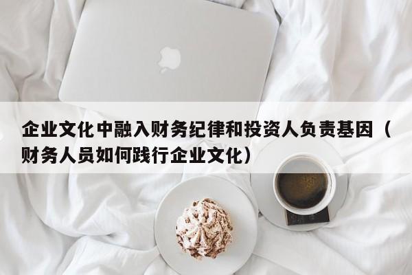 企业文化中融入财务纪律和投资人负责基因（财务人员如何践行企业文化）-第1张图片-深圳中创商业咨询